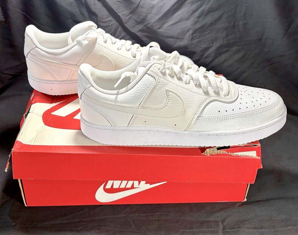 🚨 NEW Nike Court Vision Low Sneakers Shoes CD5434 White Women's Sz 11 w/ Box 👟